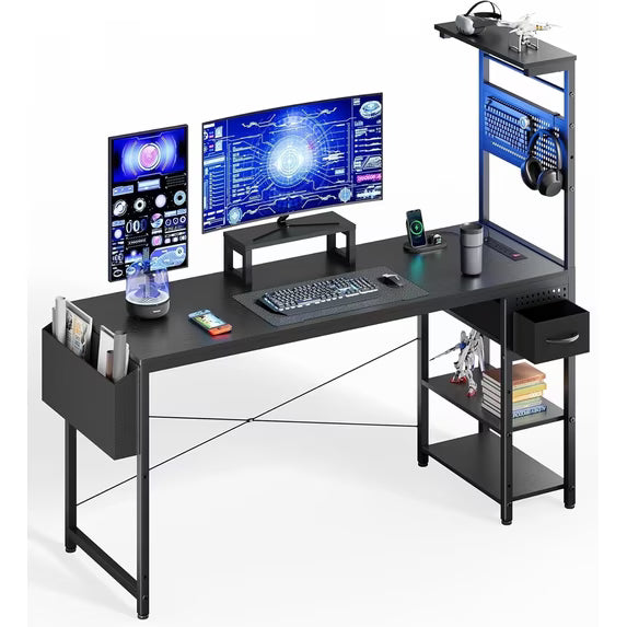 Upgo 55" Gaming Desk with Adjustable Storage Rack & LED Lights, Power Outlets for Adult and Teen 4.7 out of 5 stars (4.7) 228 ratings