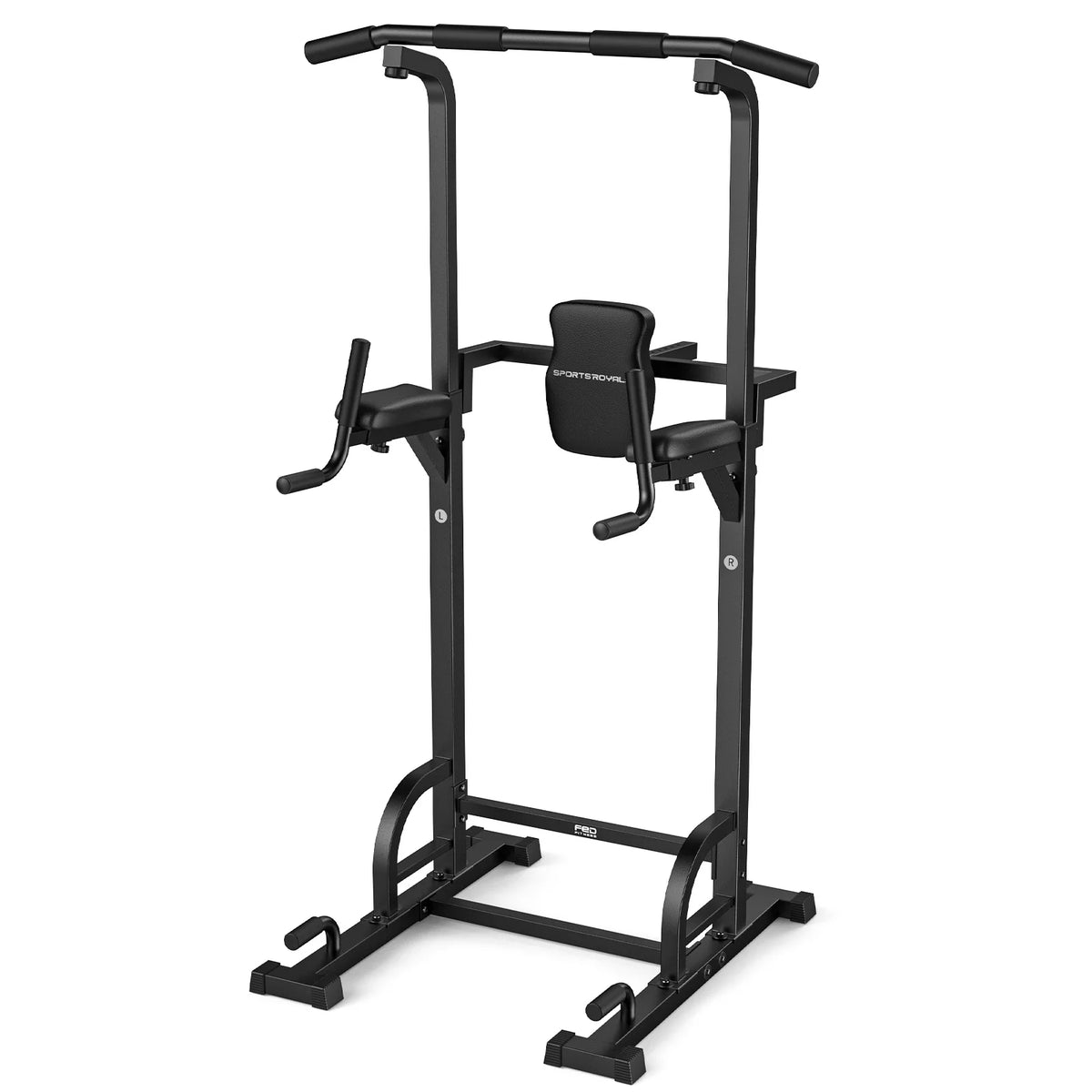 FED Fitness Sportsroyals Adjustable Power Tower 400lbs Max Weight Dip Station Pull up Bar Power Rack Push up Resistance Band for Home Gym