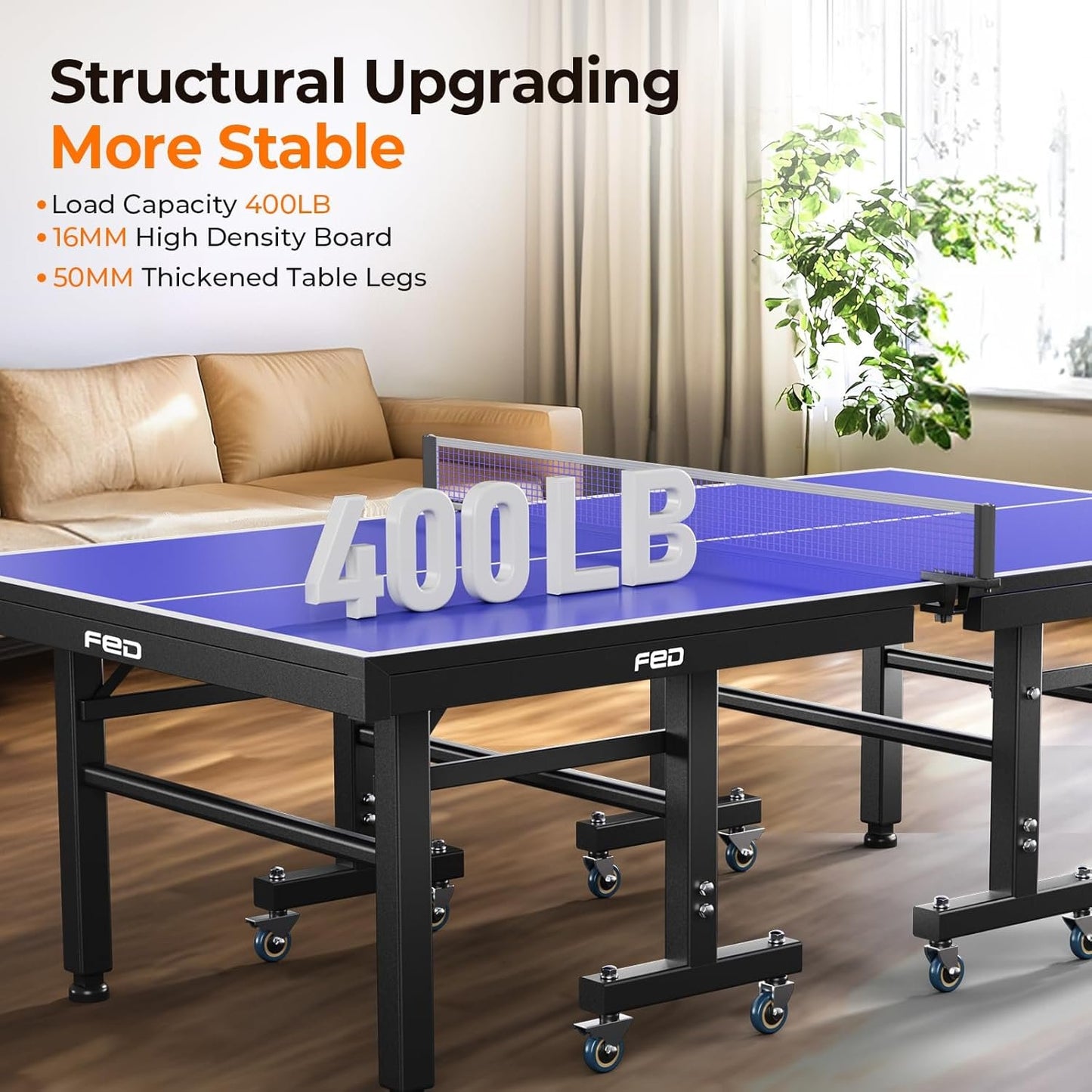 Ping Pong Table, Tabletop Professional Ping Pong Table with Quick Clamp Net and ping Pong Paddle, Tournament Quality, 10 Minute Easy Assembly, Weatherproof Indoor & Outdoor