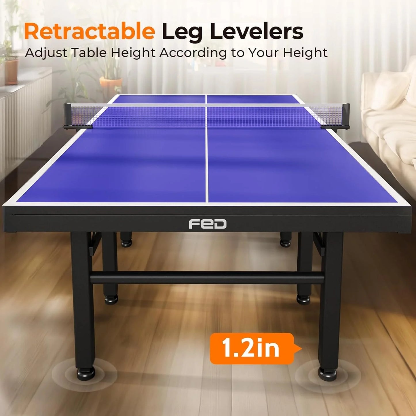 Ping Pong Table, 18mm Thick Tabletop Professional Ping Pong Table with Quick Clamp Net and ping Pong Paddle, Tournament Quality, 10 Minute Easy Assembly, Weatherproof Indoor & Outdoor