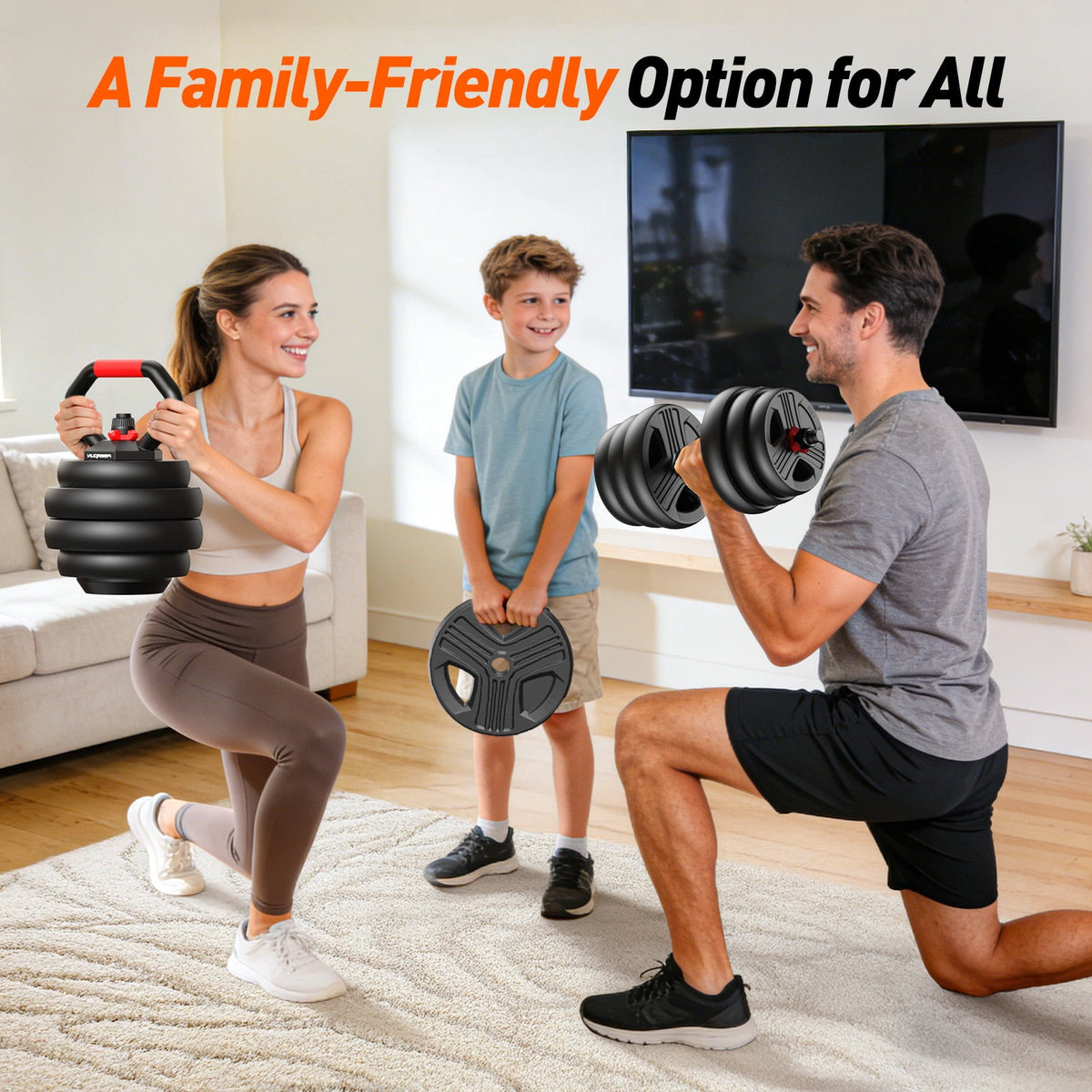 FED Fitness Adjustable Dumbbells, 55lbs Free Weight Set with Connector, 5 in1 Dumbbells Set as Barbell, Kettlebells, Push up Stand, Fitness Exercises for Home Gym Suitable Men/Women
