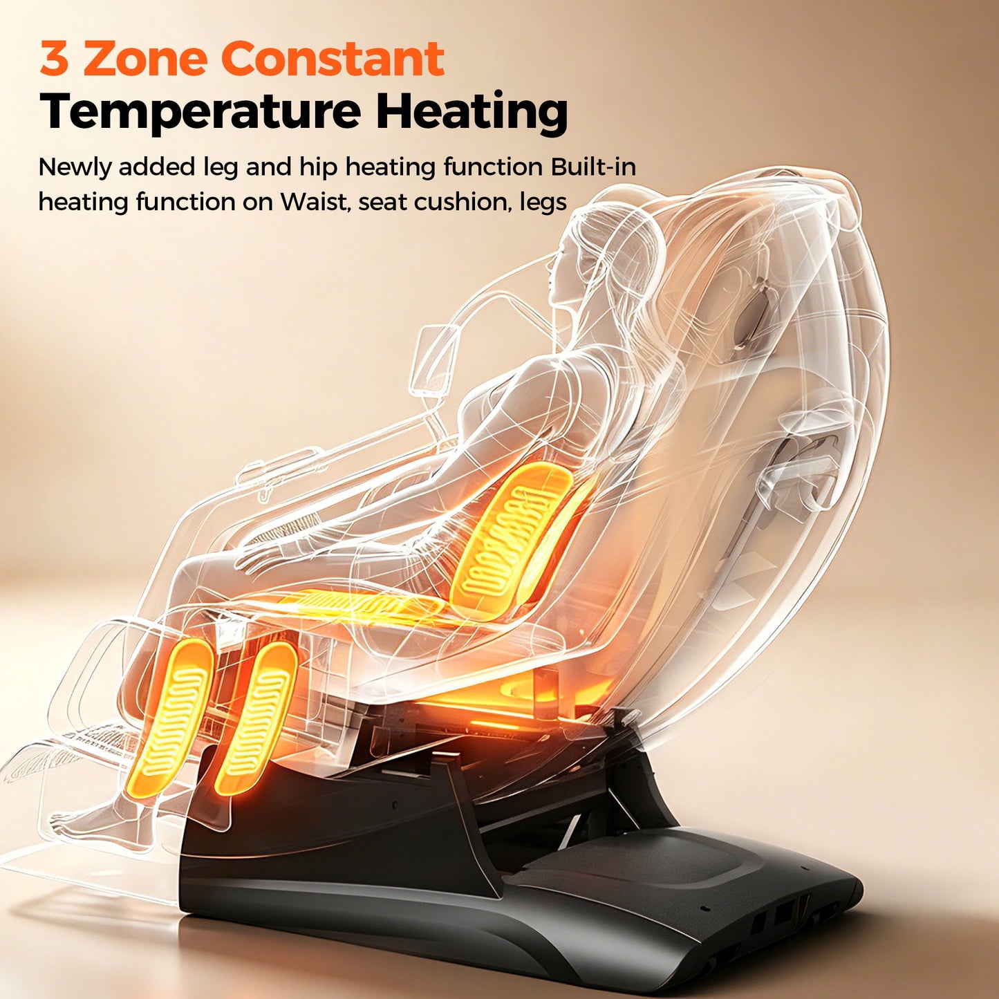 Upgo 4D Massage Chair Full Body, Zero Gravity Massage Chair with Heat and Foot Massage with Airbags, Kneading, Bluetooth, LCD Touch Control - Brown
