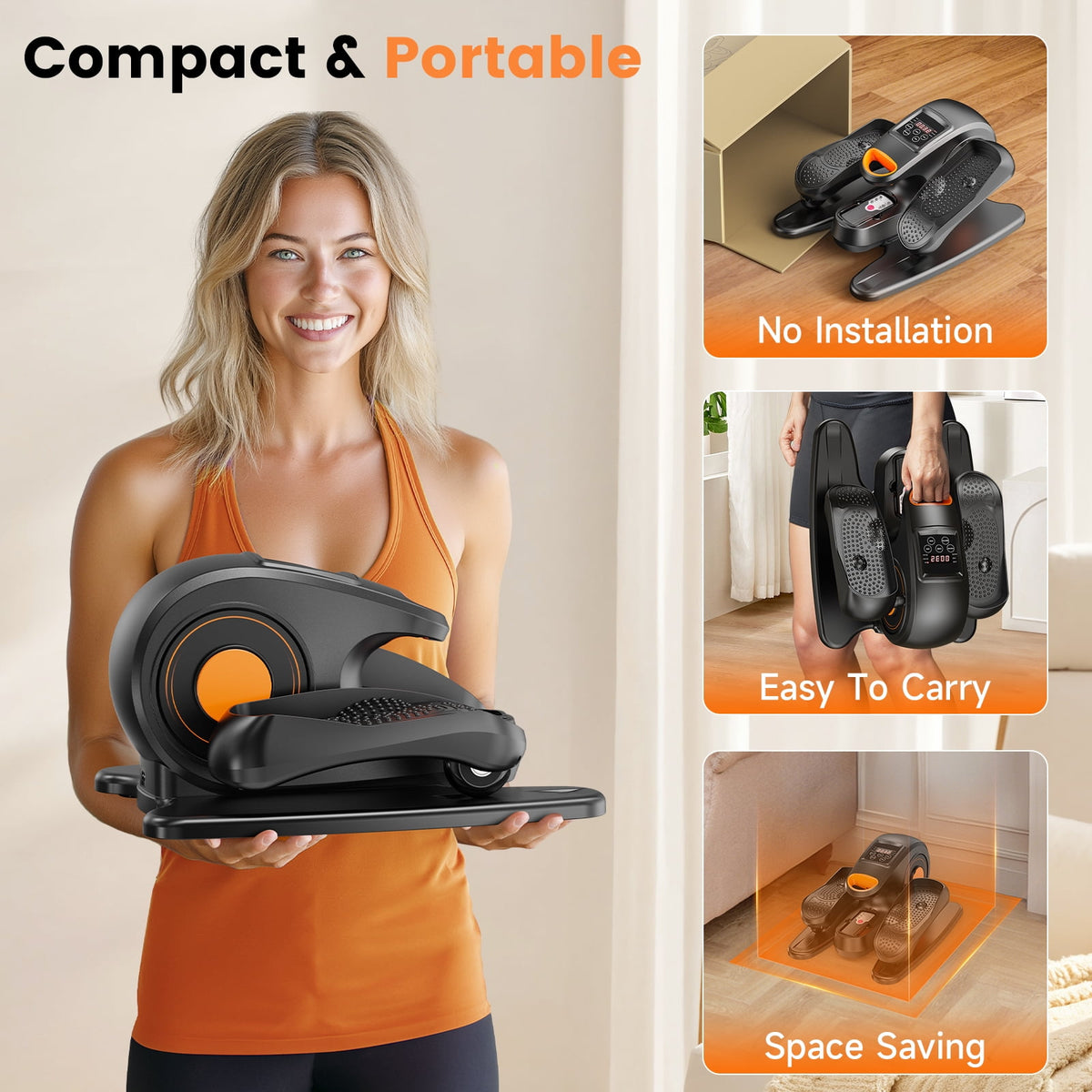 YOSUDA Under Desk Elliptical Machine for Seniors,Quiet & Portable Electric Seated Pedal Exerciser Adjustable Speeds with Remote Control