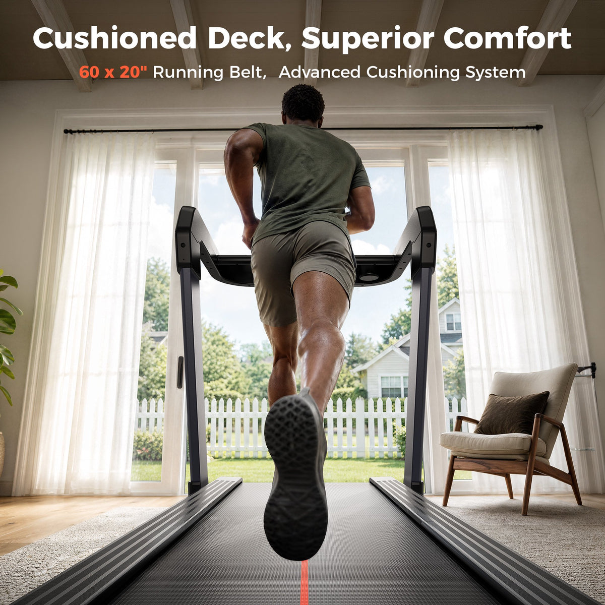 FED FITNESS 15% Auto Incline Treadmill Bluetooth Compatible, 400lbs Weight Capacity,4 HP Peak Motor,60.2" x 20.1" Running Belt