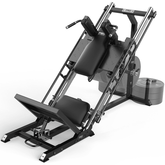 FED Fitness 2‑in‑1 Leg Press&Hack Squat Machine for Home Gym, 36.02" Sliding Travel for Smoother Training, with ATG Wedge and Weight Storage