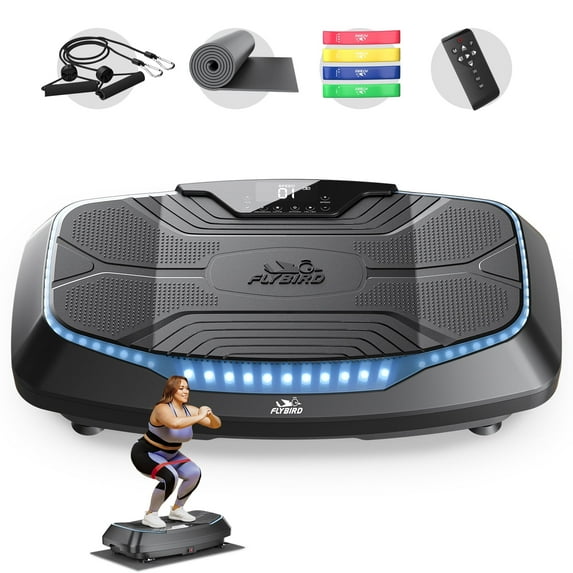 FLYBIRD 4D Vibration Plate: Triple Motors, 500lb Capacity - For Bone Strength & Lymphatic Drainage