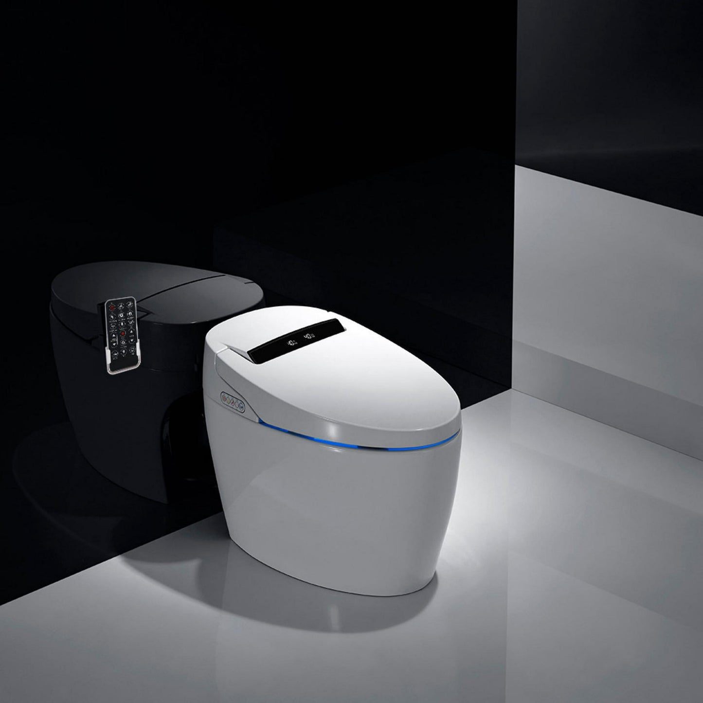 UKEEP Smart Toilet,One Piece Bidet Toilet for Bathrooms,Modern Elongated Toilet with Warm Water, Auto Flush, Foot Sensor Operation, Heated Bidet Seat ,Tankless Toilets with LED Display