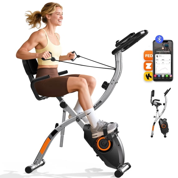 YOSUDA Folding Exercise Bike, Indoor Home Stationary Bike Workout 350LB Capacity