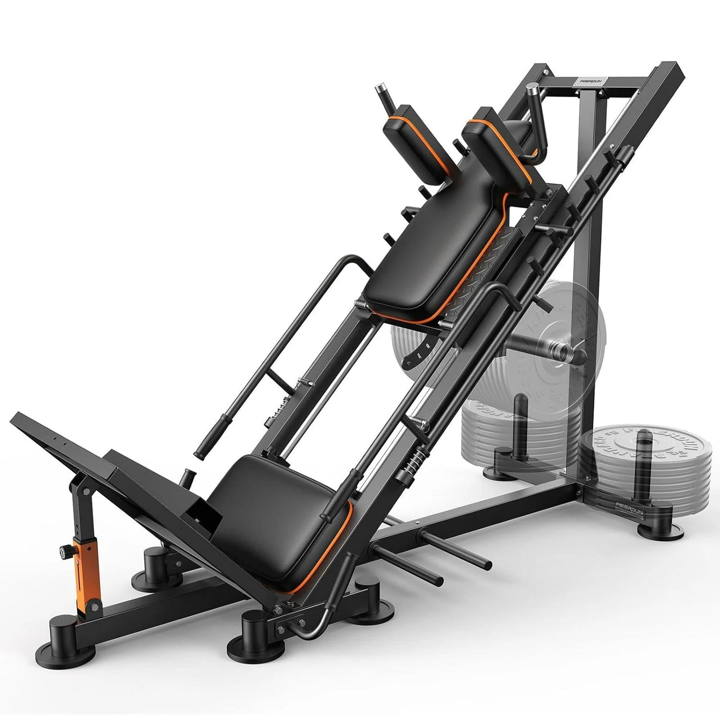 UPGO 3-in-1 Adjustable Leg Press Hack Squat Machine for Home Gym, 1800 lbs Weight Capacity, Full Lower Body Workout with Linear Bearing