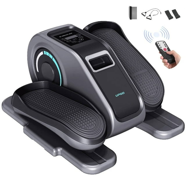 UPGO Under Desk Ellipticals Electric, Elipse Leg Exerciser Fully Assembled, Pedal Exerciser with Remote Control & Non-Slip Pedals & Pull rope