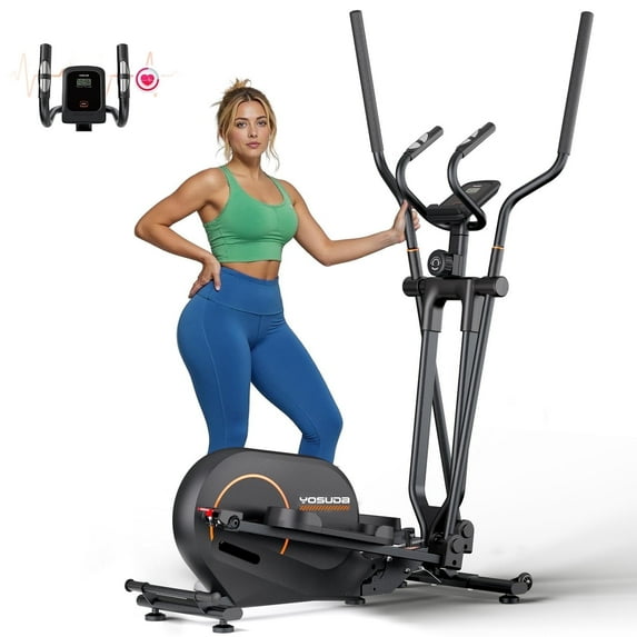 YOSUDA Foldable Elliptical Machines, 16 Resistance Levels Magnetic Elliptical Trainer for Home Gym Cardio with 300 lbs capacity
