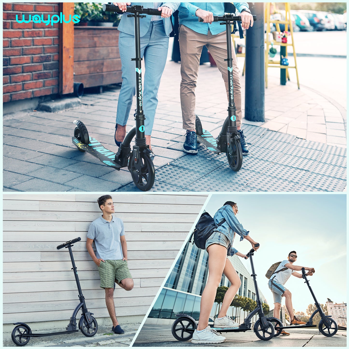 WAYPLUS Kick Scooter for Teens & Adults