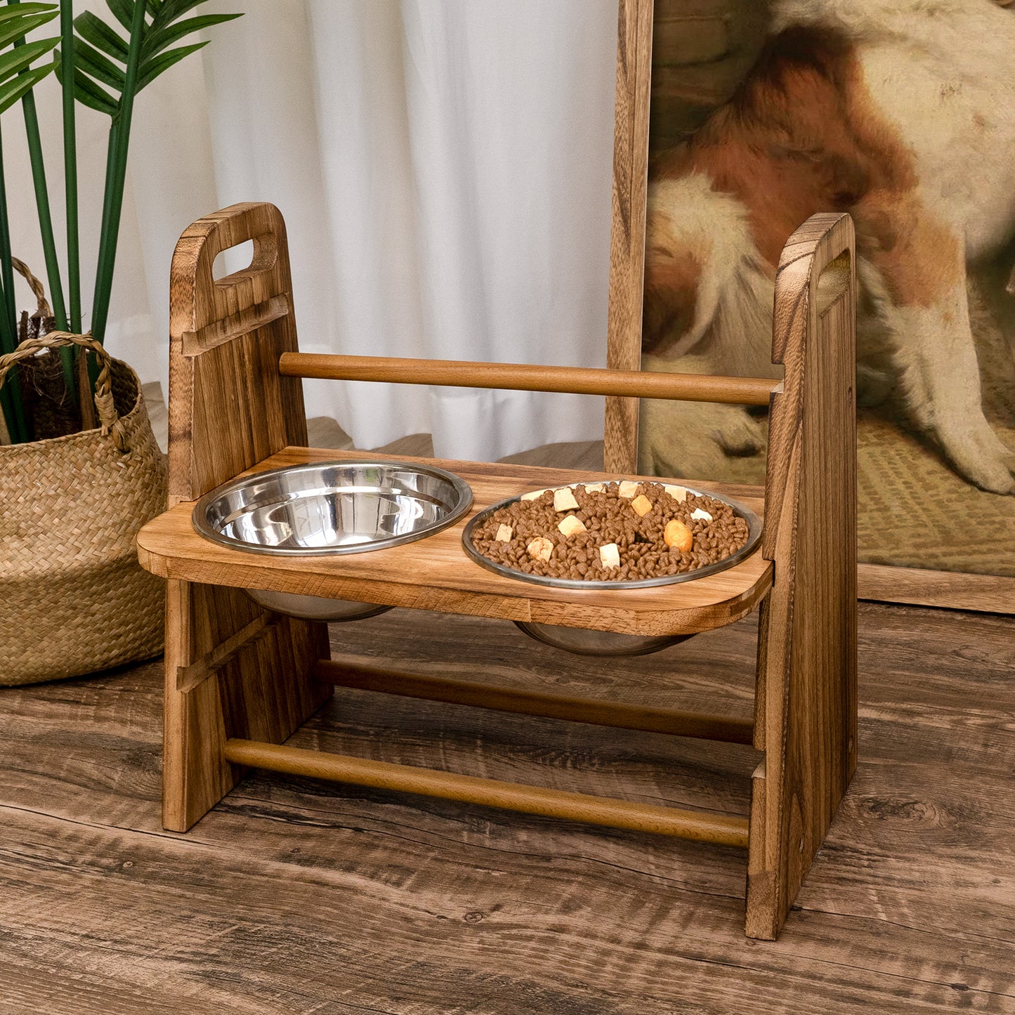 WAYPLUS Dog Bowls,3 Layers Adjustable Height, Elevated Dog Bowl Pet Feeder