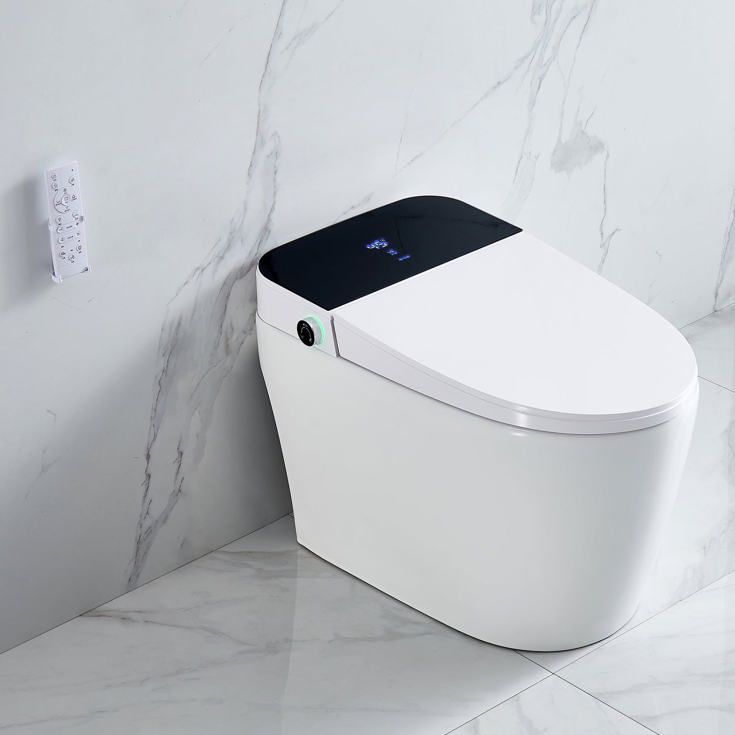 UKEEP Smart Toilet,One Piece Bidet Toilet for Bathrooms,Modern Elongated Toilet with Warm Water, Auto Flush, Foot Sensor Operation, Heated Bidet Seat ,Tankless Toilets with LED Display