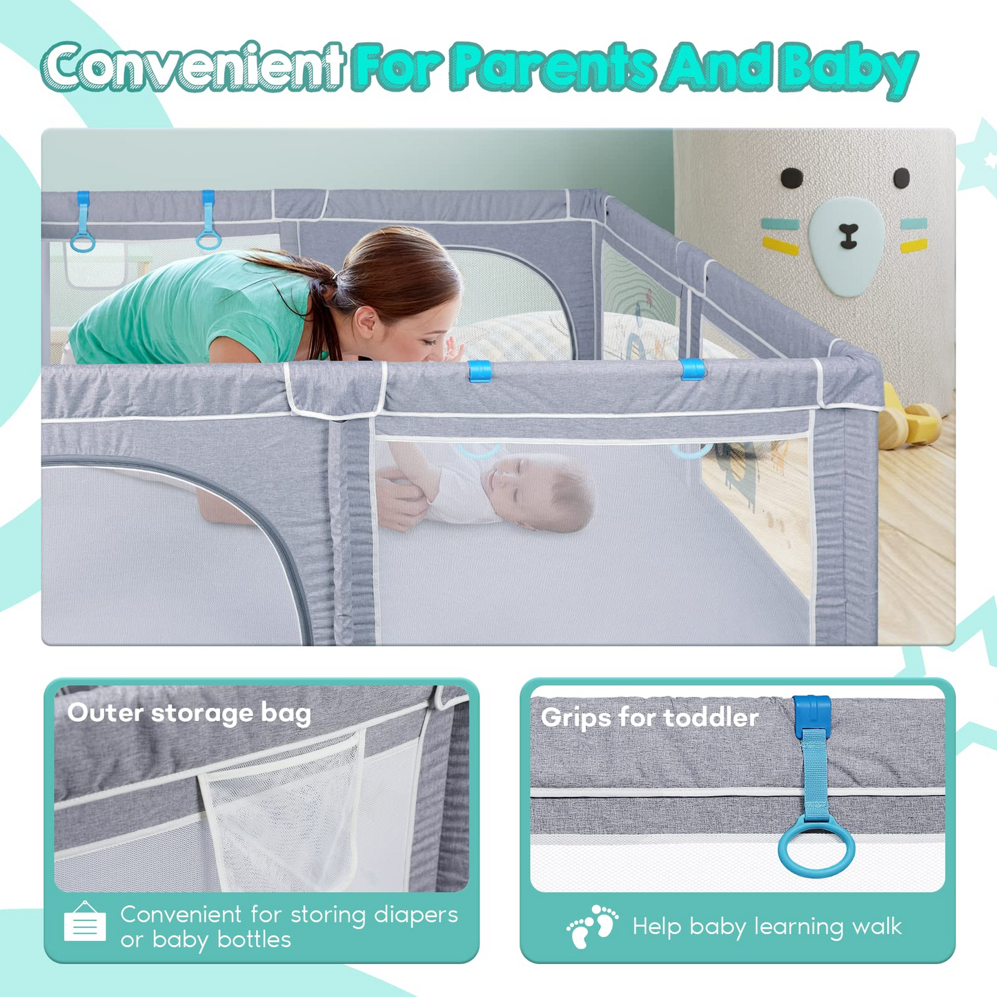 WAYPLUS Baby Playpen