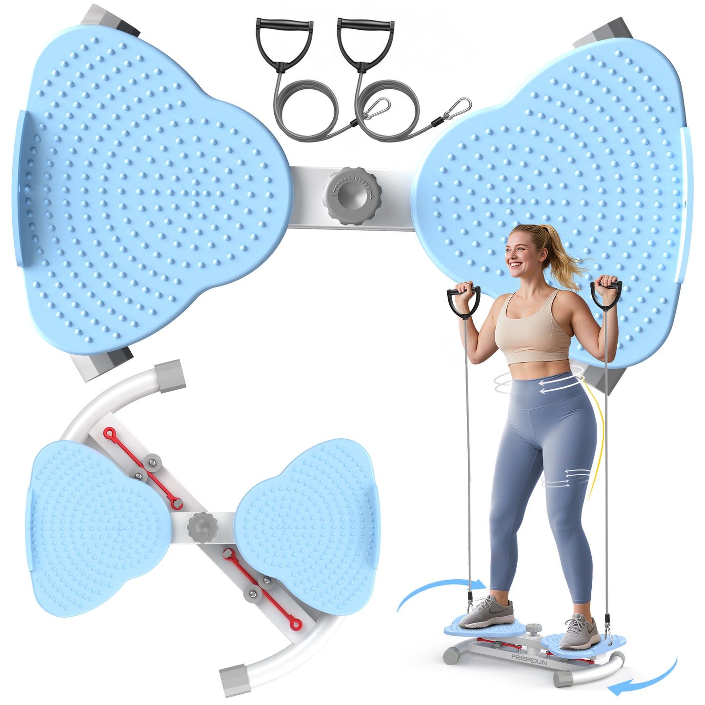 UPGO Slim Waist Twister - 330 lbs Silent Ab Toner Machine for Women, Core Workout Board, Home Gym Equipment for Hourglass Figure & Love Handle Reduction