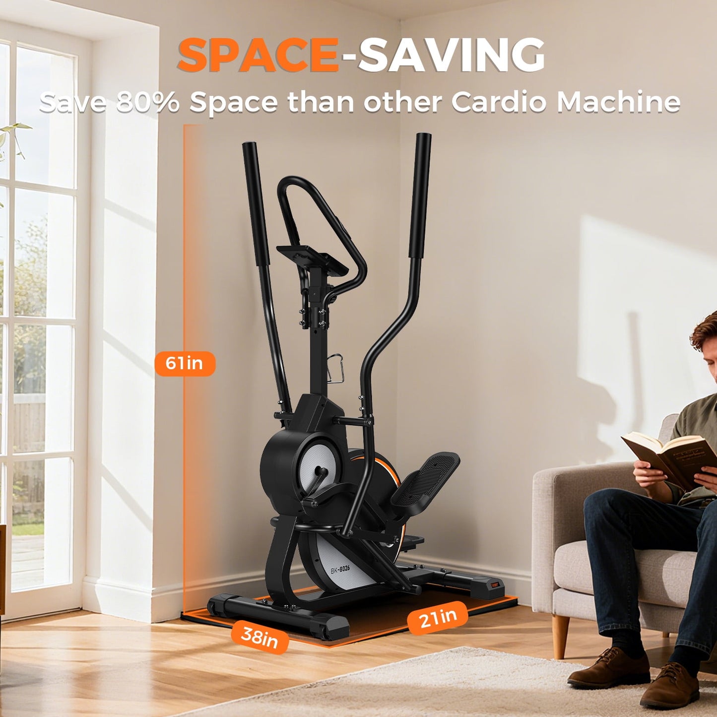 UPGO Pro Cardio Climber Stepping Elliptical Machine, 3 in 1 Elliptical, Total Body Fitness Cross Trainer with Hyper-Quiet Magnetic Drive System