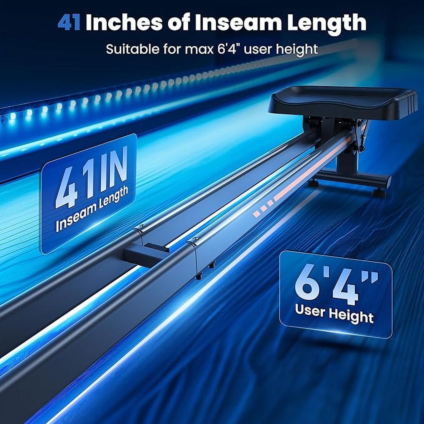 UPGO Magnetic Rowing Machine for Home, Rower with 350LBS Capacity, Dual Slide Rail, APP Connectivity