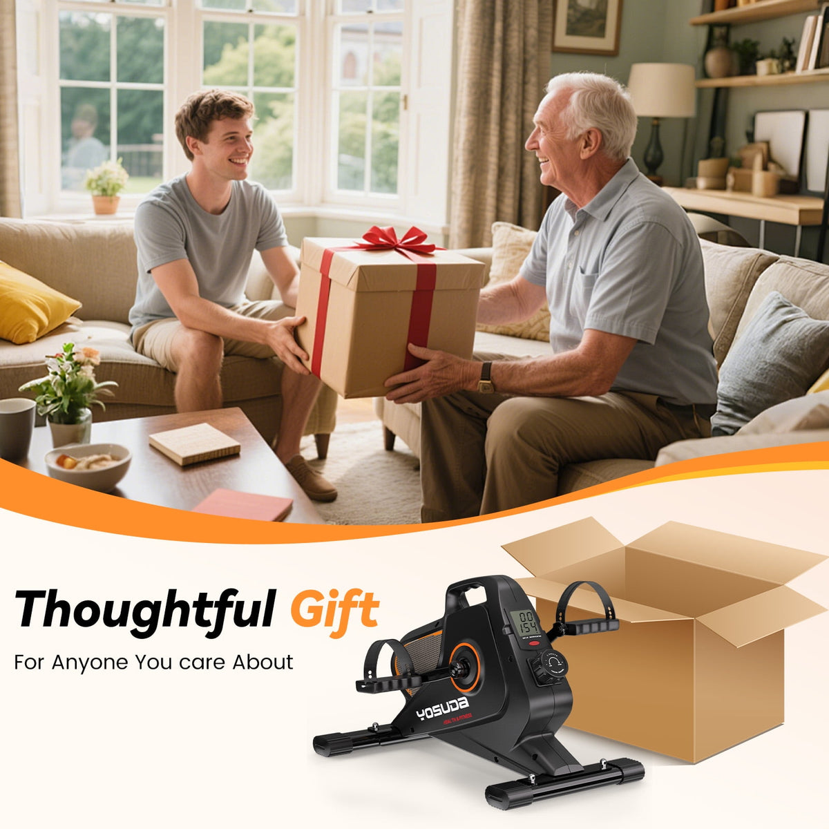 YOSUDA Under Desk Bike Pedal Exerciser - Magnetic Mini Exercise Bike for Arm/Leg Exercise, Desk Pedal Bike for Home/Office Workout