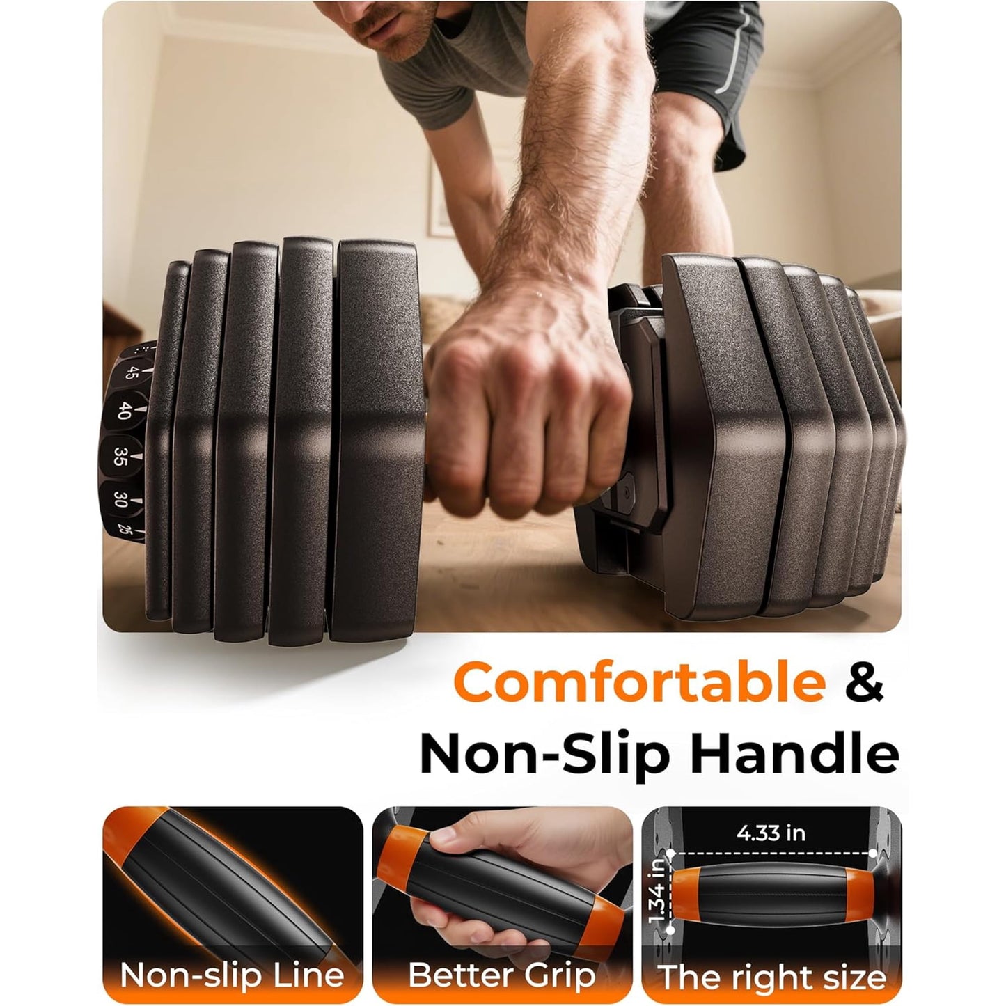 15-in-1 Adjustable Dumbbell Set, 105lb Weight Set Dumbbells with Storage Box, Quick Adjust Free Weight with Non-slip Handles Dumbbells for Home Gym Exercise Strength Training