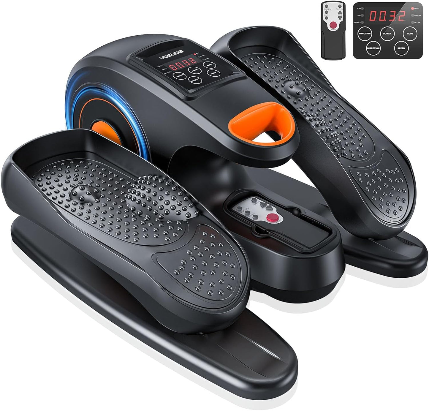 Under Desk Ellipticals Electric, Elipse Leg Exerciser for Seniors Fully Assembled, Seated Pedal Exerciser with Remote Control & Non-Slip Pedals