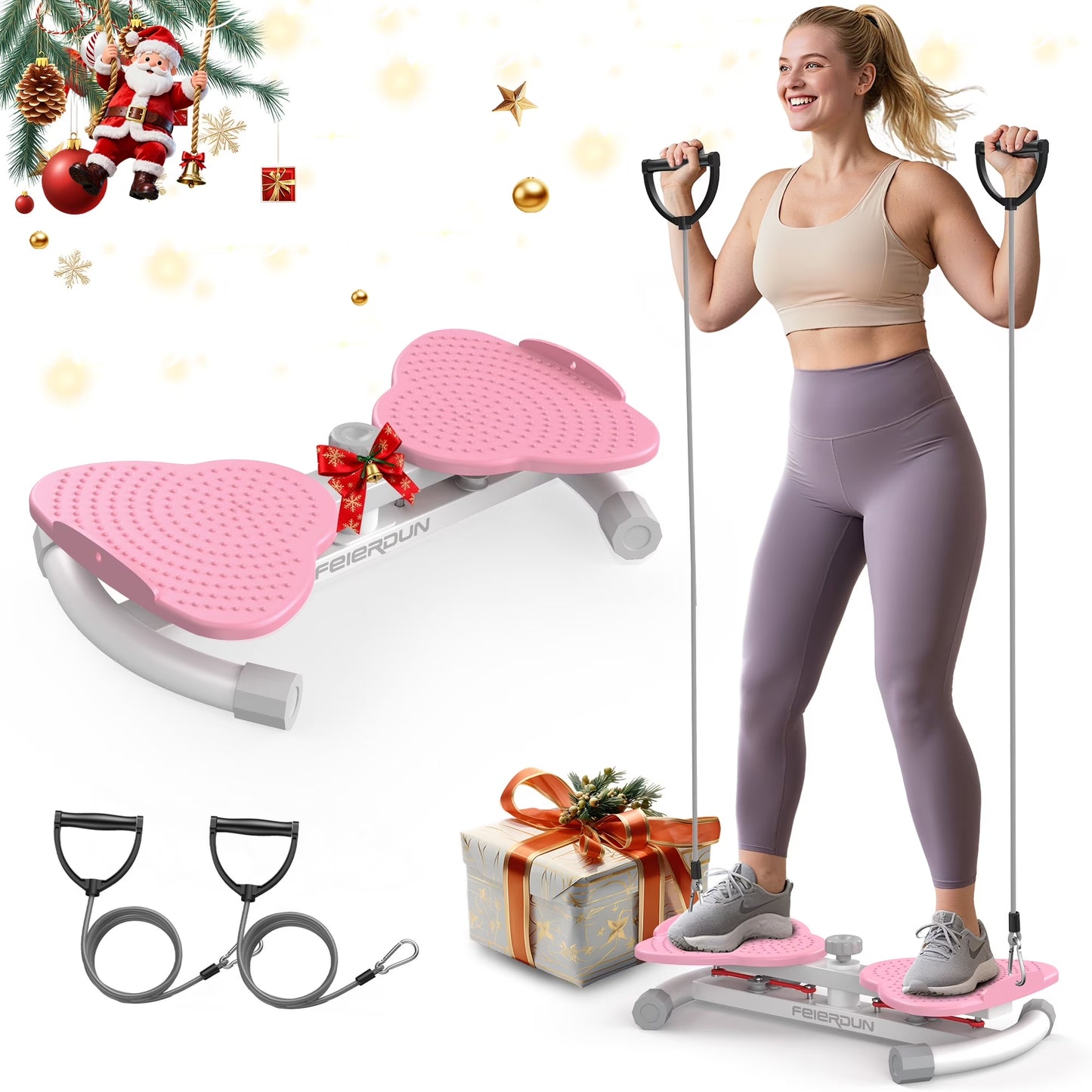 UPGO Exercise Twist Boards,Waist Twister Machine Exercise,Balance Board for Foot Massage and Weight Loss(Pink)