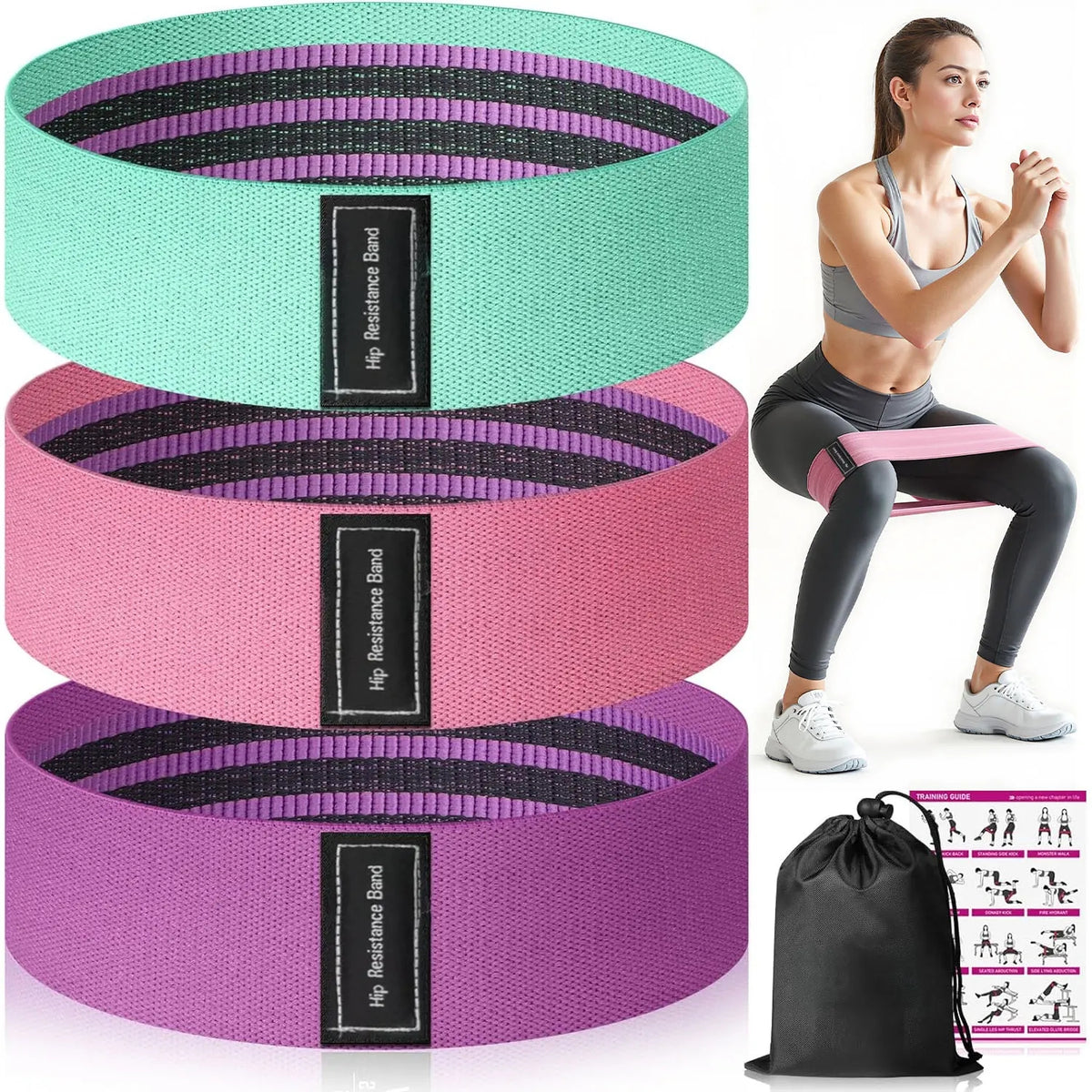 Loop Resistance Exercise Bands for Home Fitness 3-Piece