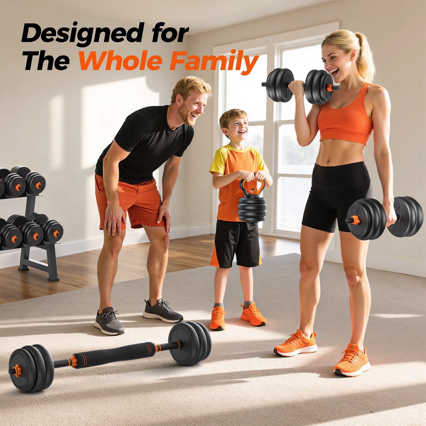 FED Fitness Adjustable Dumbbells,70lbs Free Weight Set for Home Gym Suitable Men/Women