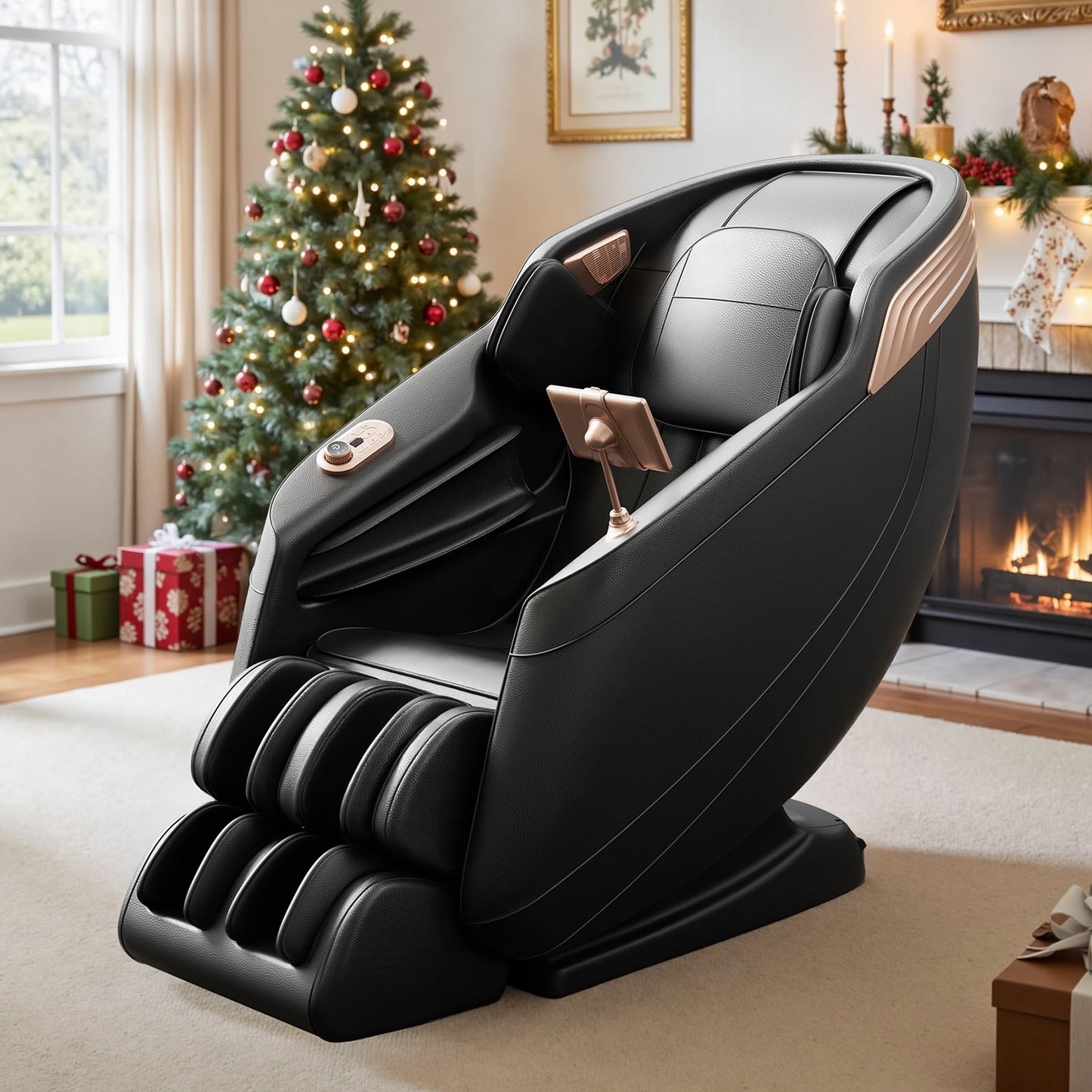 4D SL Track Massage Chair with 3 Zero Gravity Modes, APP Control,Leather