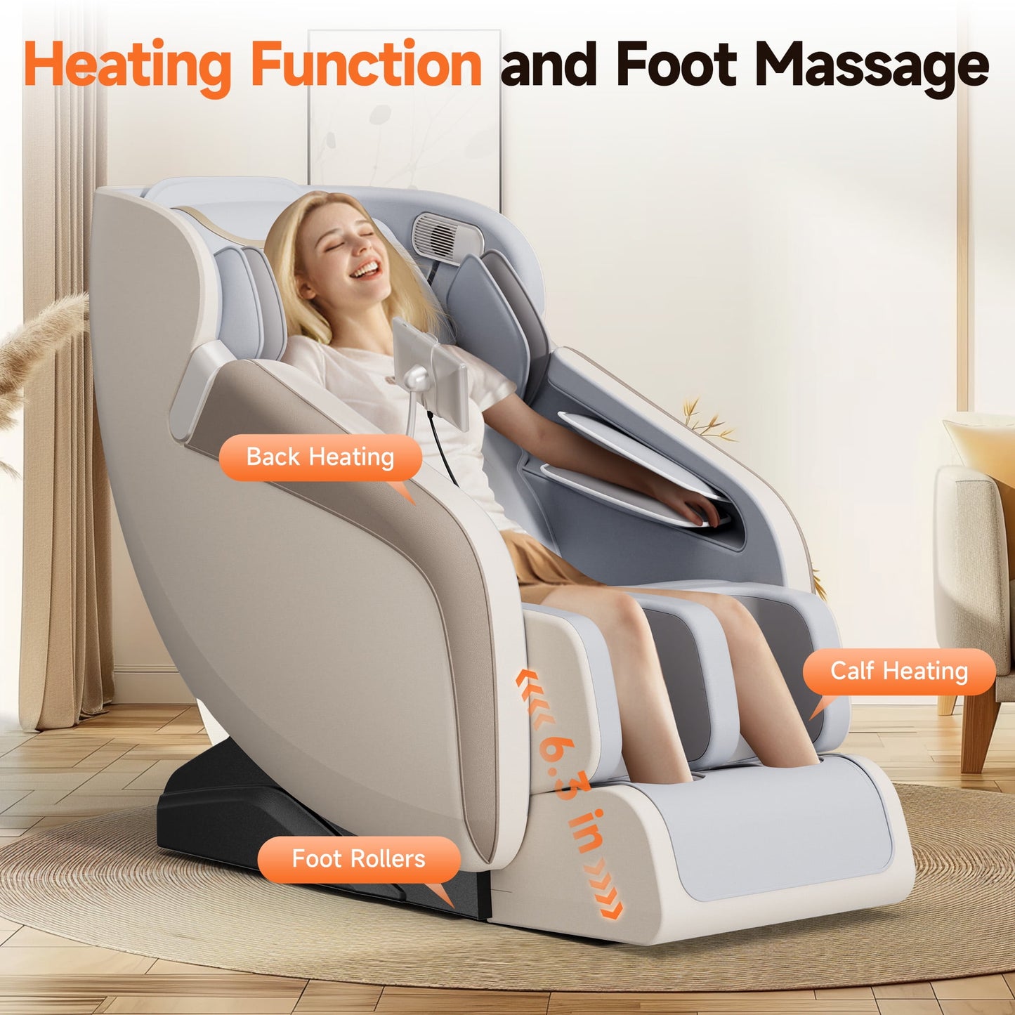 4D Massage Chair with APP Control, Zero Gravity, Heating, Leather