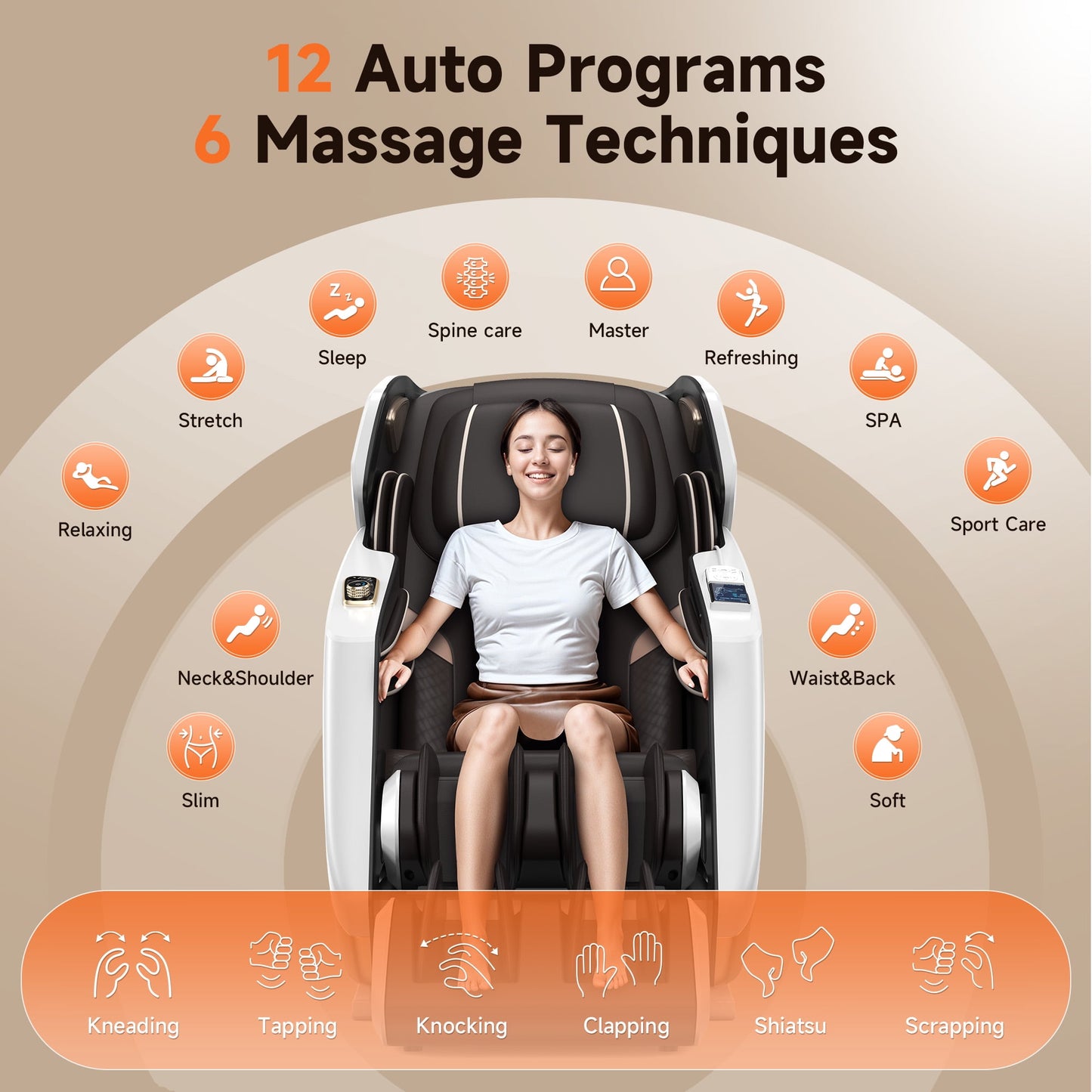 4D massage chair with APP Control, 55" SL Track, 3 zero gravity modes
