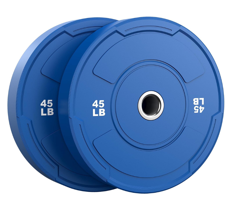 2-Inch Olympic Bumper Plates Set, Colored Virgin Rubber Weight Barbell Plates for Strength Training, Home Gym Weightlifting