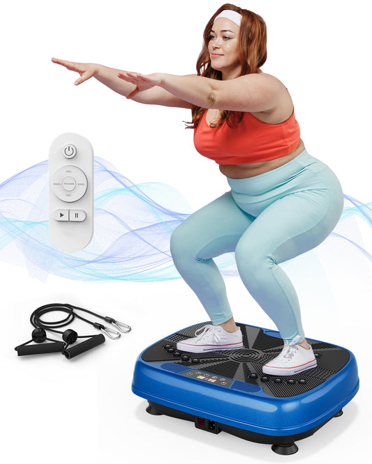 UPGO Vibration Exercise Machine, Power Waver Vibration Plate Platform for Lymphatic Drainage Whole Body，with 2 Resistance Bands, 120 Levels