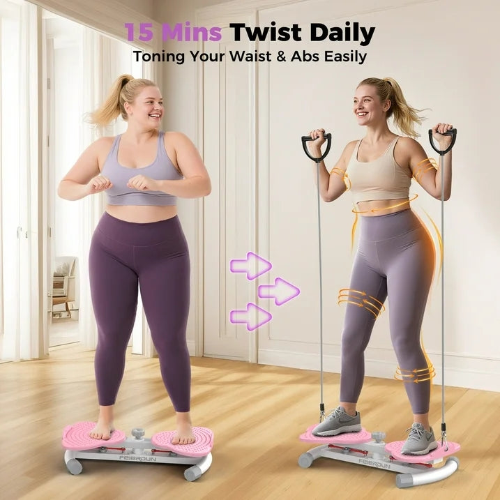 UPGO Exercise Twist Boards,Waist Twister Machine Exercise,Balance Board for Foot Massage and Weight Loss(Pink)