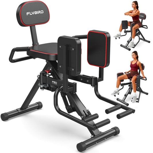 FED Fitness Flybird Series HA1 Hip Abductor Machine & Adductor Machine for Home Gym, Glute & Inner Thigh Trainer with 6 Adjustable Resistance Bands, Dual Foot Bar, Up to 108LBS Resistance