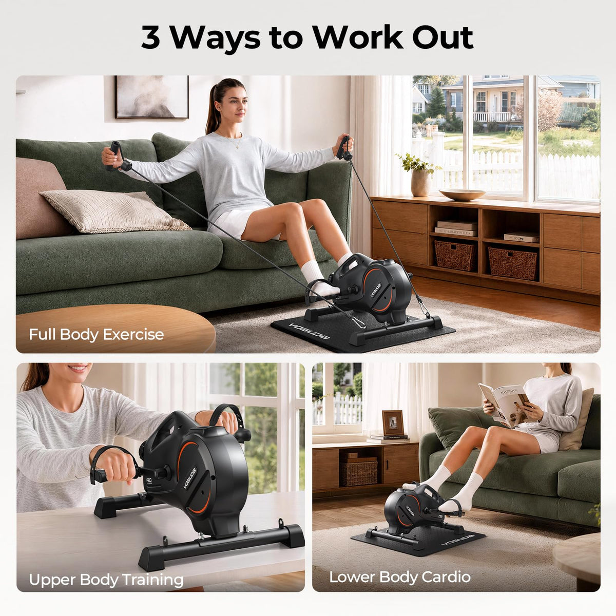 YOSUDA Under Desk Bike Pedal Exerciser,Magnetic Mini Exercise Bike with App Connectivity