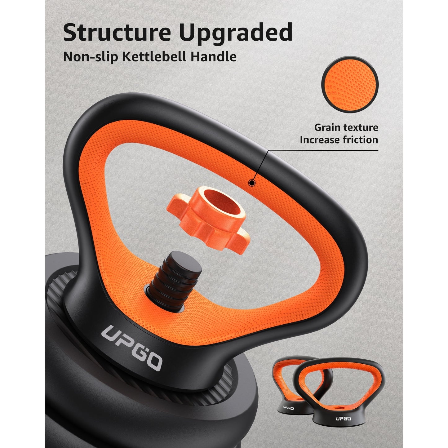 UPGO Adjustable Dumbbell Set, 50lb Free Weight Set with Connector Bar, 6 in 1 Workout Gear with Dumbbell, Kettlebell, Barbell, Push up Handle for Home Gym Fitness Exercise