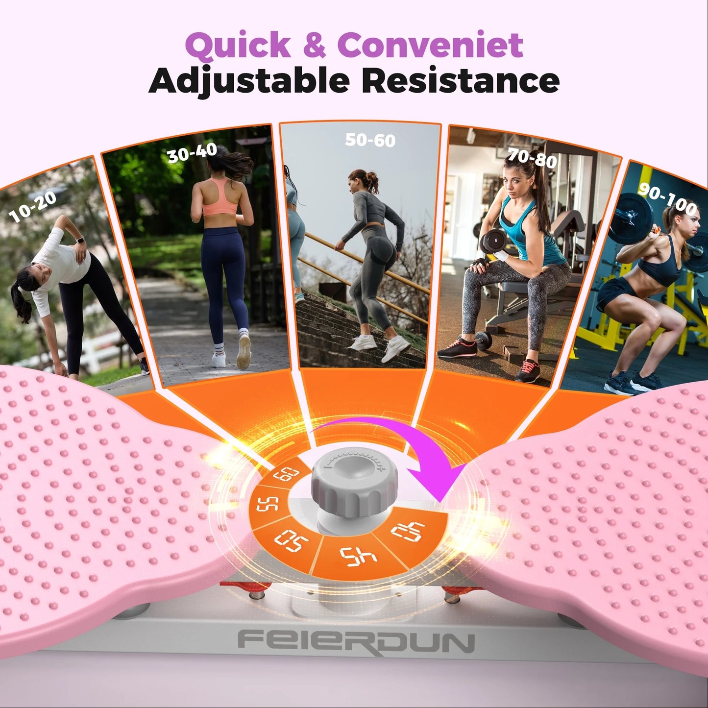 UPGO Exercise Twist Boards,Waist Twister Machine Exercise,Balance Board for Foot Massage and Weight Loss(Pink)