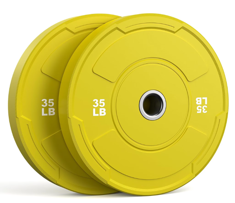 2-Inch Olympic Bumper Plates Set, Colored Virgin Rubber Weight Barbell Plates for Strength Training, Home Gym Weightlifting