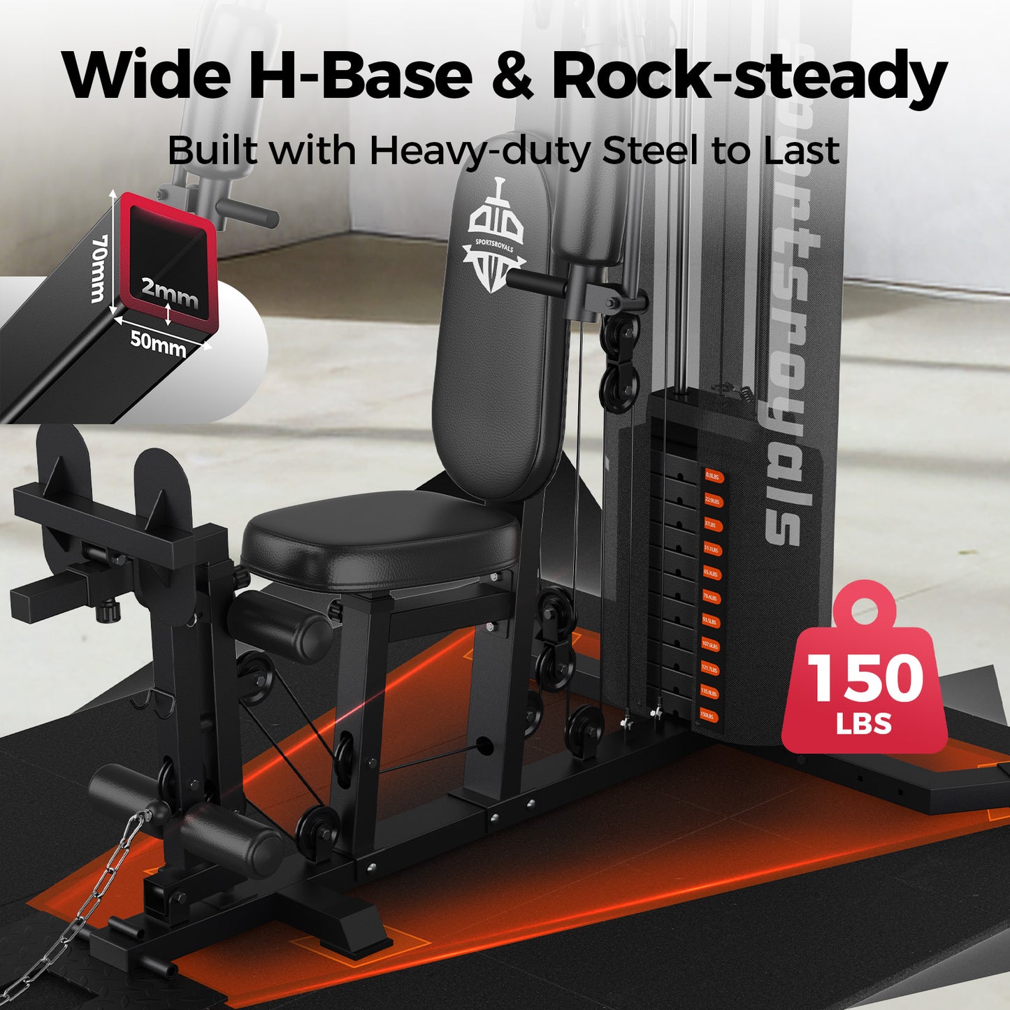 Sportsroyals Home Gym Station Multifunctional Full Body Workout Equipment for Home Exercise Fitness