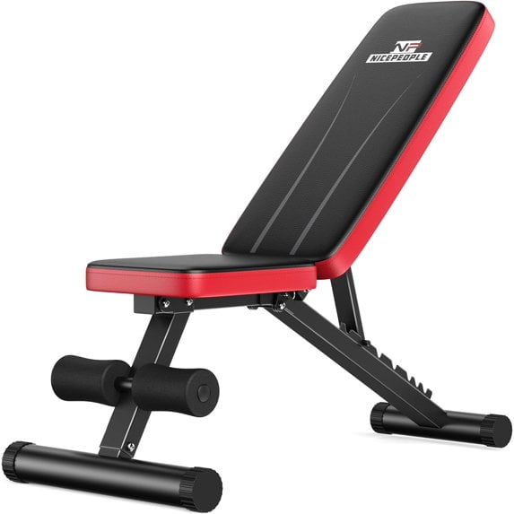 Sportsroyals Adjustable Weight Bench for Home Gym, Foldable Workout Bench with 8 Backrests and 660LBS Weight Capacity