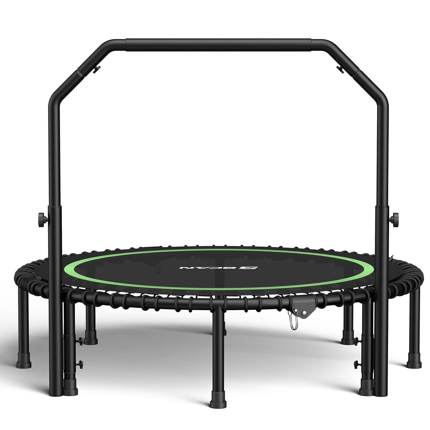BCAN 550 LBS Foldable Mini Trampoline, 48" Fitness Trampoline with Bungees, Stable & Quiet Exercise Rebounder for Kids/Adults