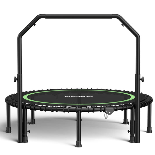 BCAN 550 LBS Foldable Mini Trampoline, 48" Fitness Trampoline with Bungees, Stable & Quiet Exercise Rebounder for Kids/Adults