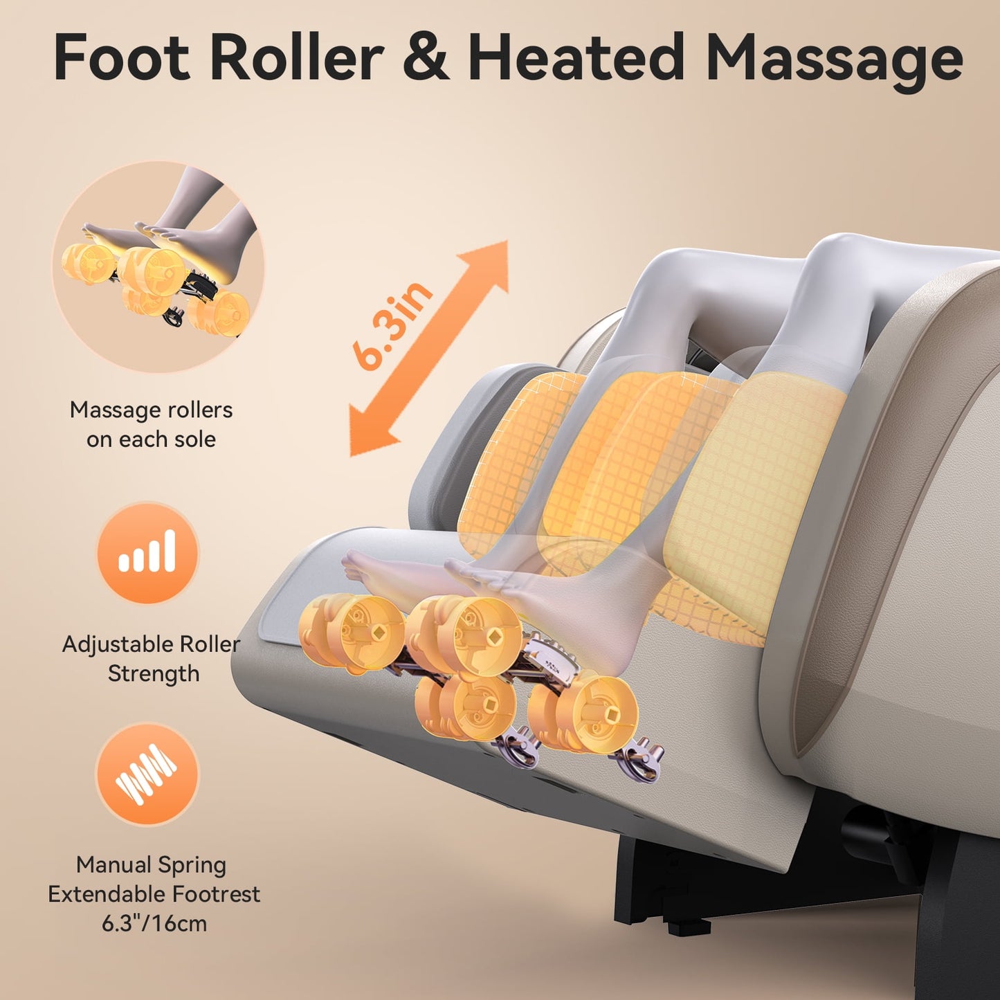 4D Massage Chair with APP Control, Zero Gravity, Heating, Leather