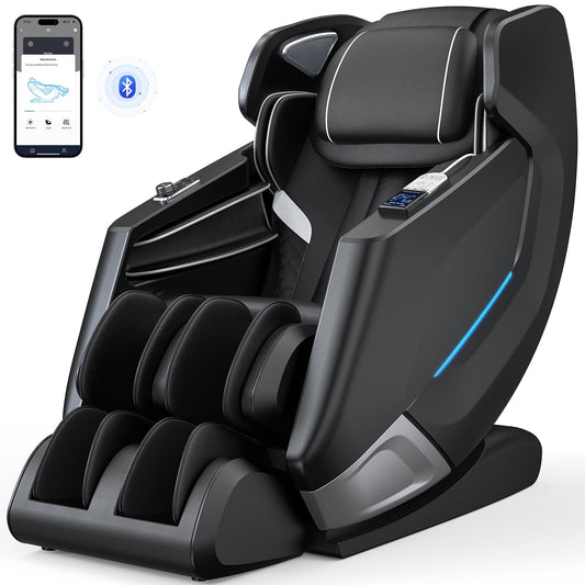 4D Massage Chair, Full Body Zero Gravity Recliner with SL Track, APP Control, Bluetooth,and Electric Calfrest Extension