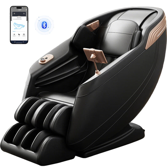 4D SL Track Massage Chair with 3 Zero Gravity Modes, APP Control,Leather