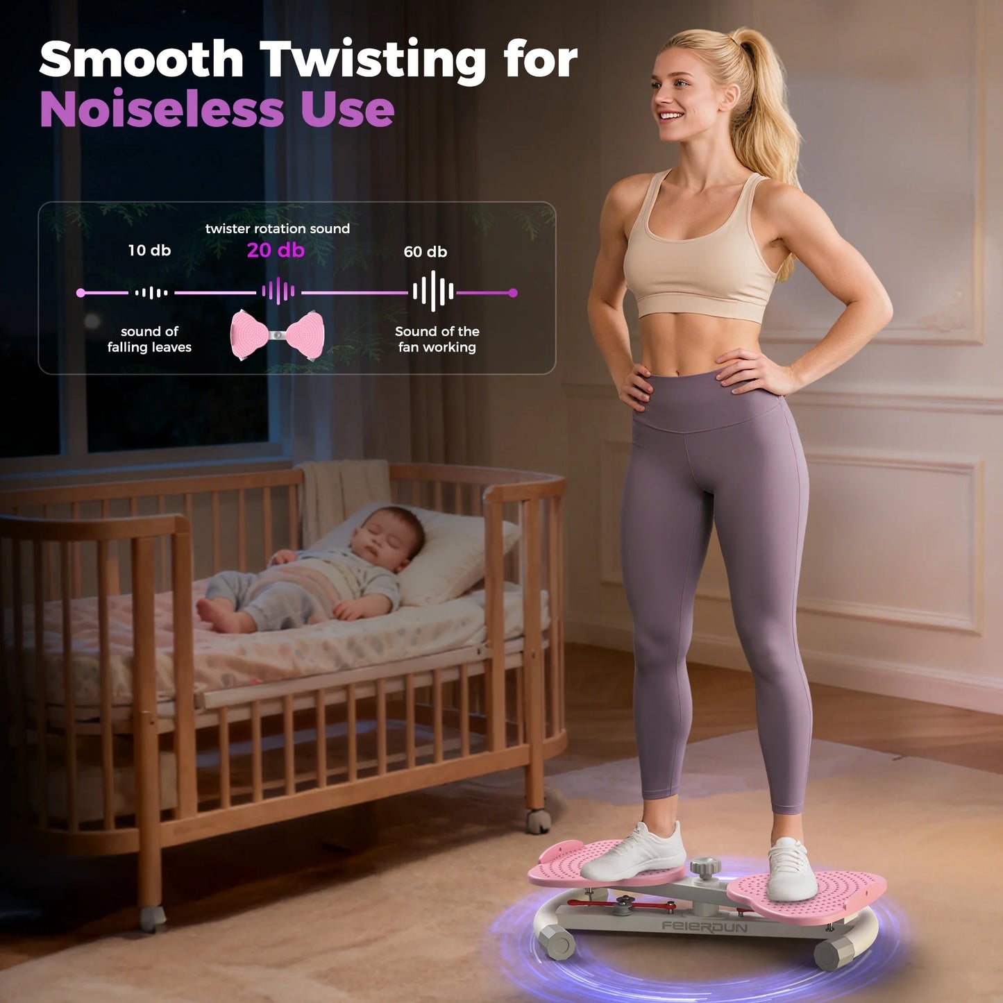 UPGO Exercise Twist Boards,Waist Twister Machine Exercise,Balance Board for Foot Massage and Weight Loss(Pink)