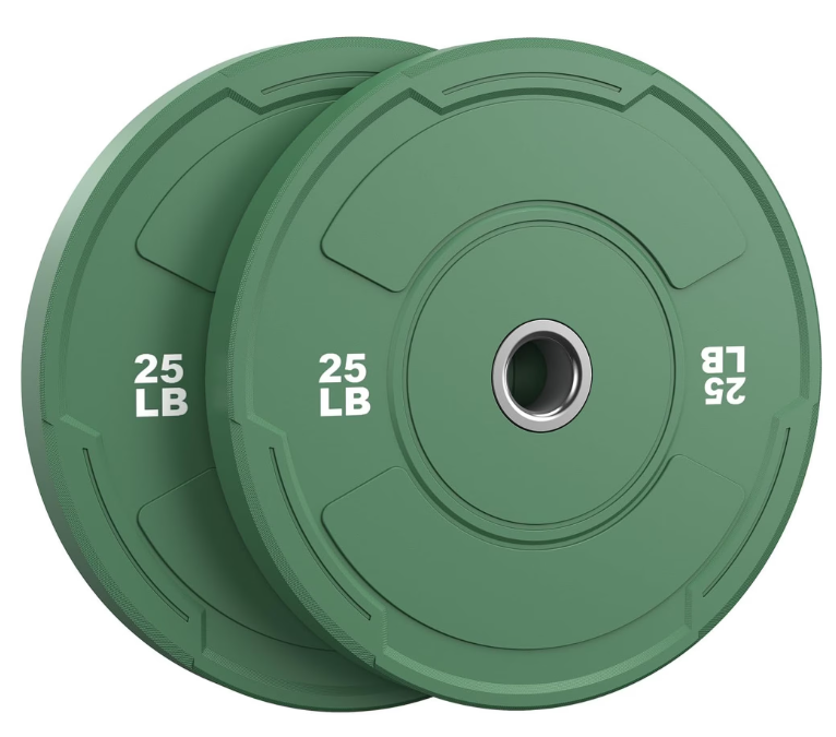 2-Inch Olympic Bumper Plates Set, Colored Virgin Rubber Weight Barbell Plates for Strength Training, Home Gym Weightlifting