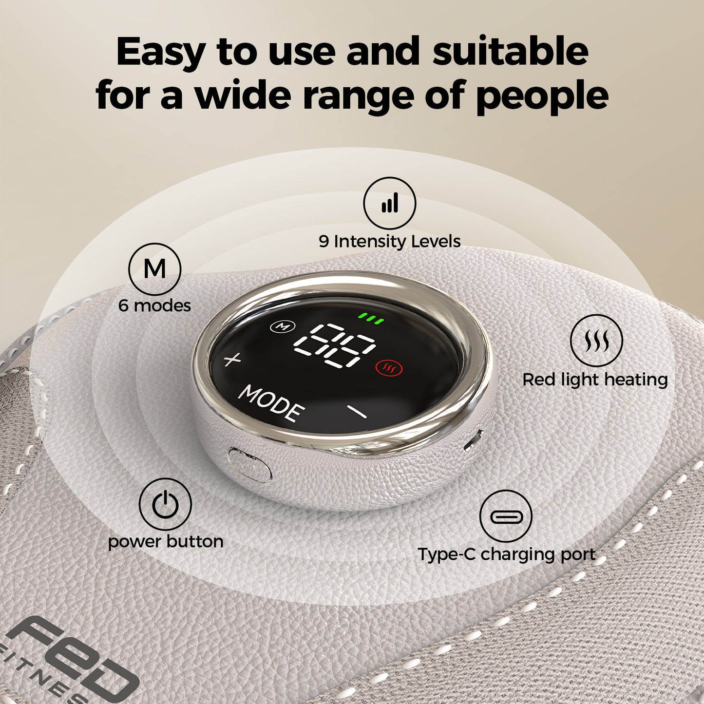 FED Fitness Wireless hand massager with heating function, air compression massage, 9 pressure settings, 6 modes, a portable hand massager suitable for various settings