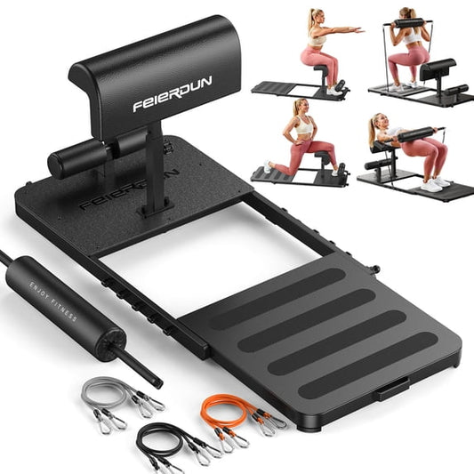 3‑in‑1 Leg Press Hack Squat Machine with Stretch Board – Adjustable Leg Press Machine for Home Gym with Full Range of Motion & Ultra-Quiet Pulley System